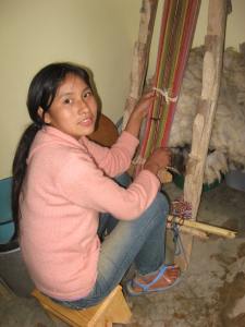Gabriela´s First Weaving on the Loom, 2011